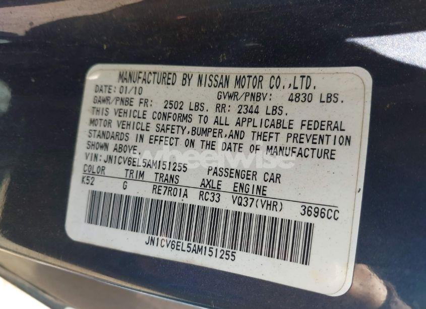 Photo 9 of 2010 Infiniti G37x (VIN JN1CV6EL5AM151255)