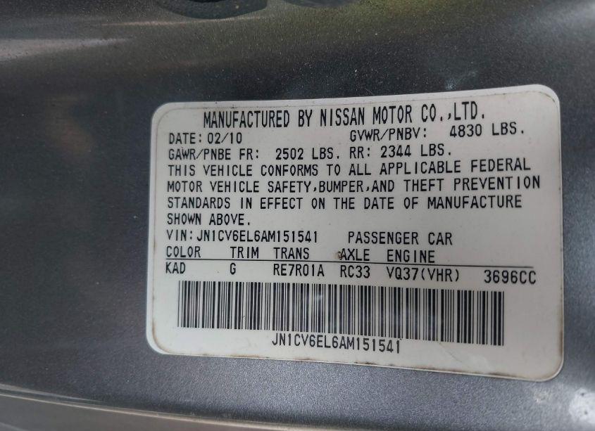 Photo 9 of 2010 Infiniti G37x (VIN JN1CV6EL6AM151541)