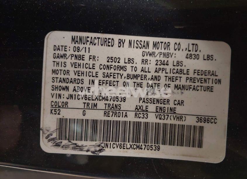 Photo 9 of 2012 Infiniti G37 X (VIN JN1CV6ELXCM470539)