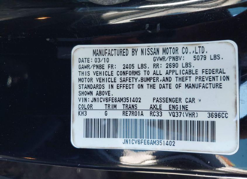 Photo 9 of 2010 Infiniti G37 N/A (VIN JN1CV6FE6AM351402)