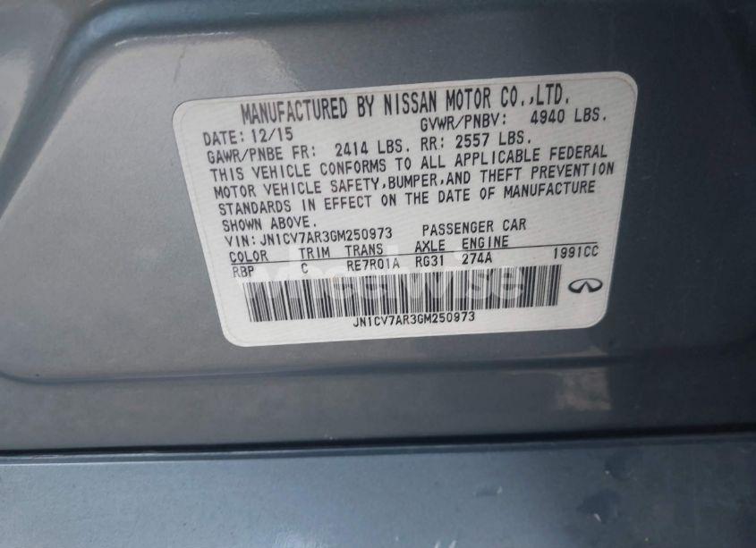 Photo 9 of 2016 Infiniti Q50 2.0T PREMIUM (VIN JN1CV7AR3GM250973)