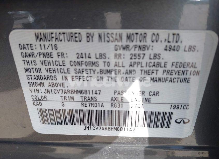 Photo 9 of 2017 Infiniti Q50 2.0T BASE (VIN JN1CV7AR8HM681147)