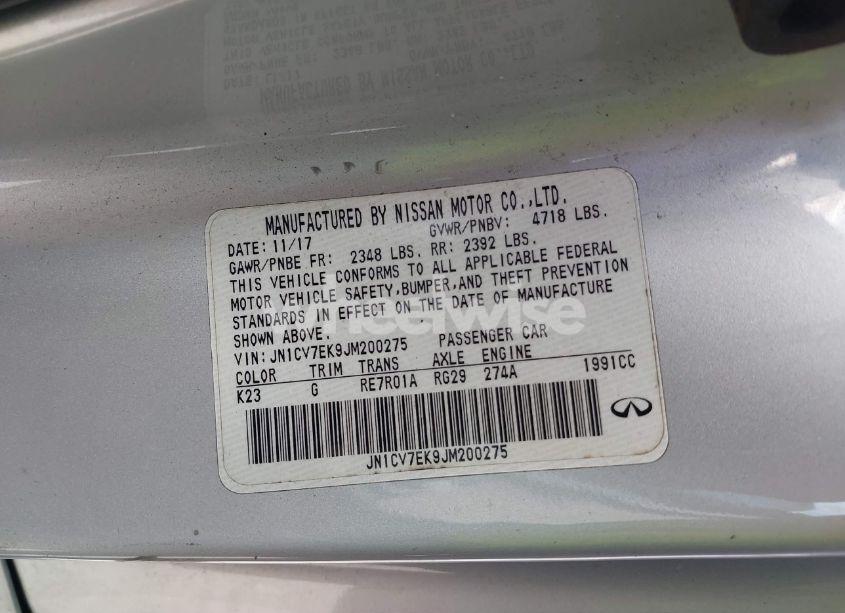 Photo 9 of 2018 Infiniti Q60 2.0T PURE (VIN JN1CV7EK9JM200275)