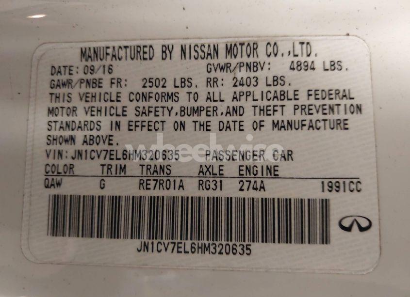 Photo 9 of 2017 Infiniti Q60 2.0T PREMIUM (VIN JN1CV7EL6HM320635)