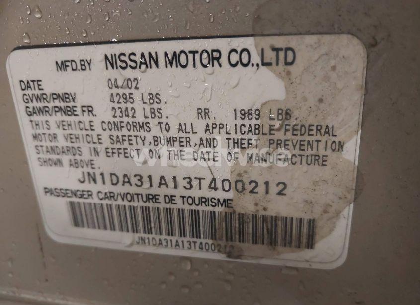 Photo 9 of 2003 Nissan Maxima GLE (VIN JN1DA31A13T400212)