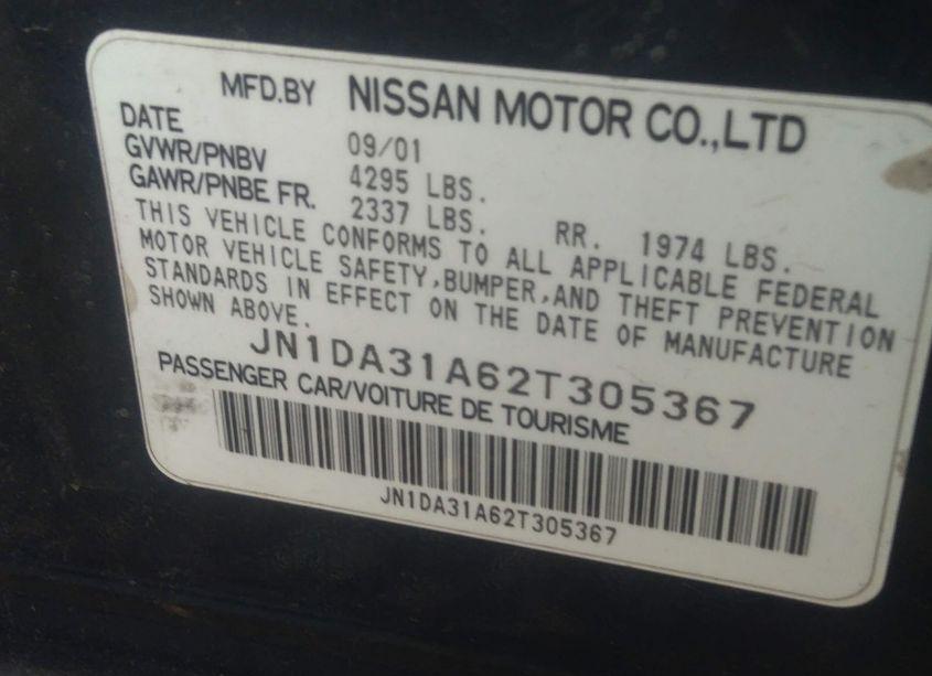 Photo 9 of 2002 Nissan Maxima GLE (VIN JN1DA31A62T305367)