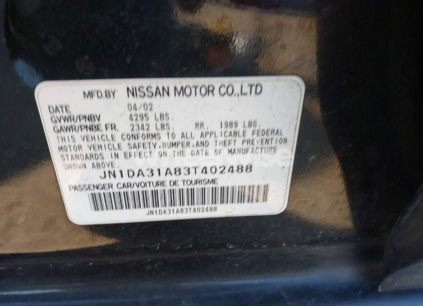 Photo 9 of 2003 Nissan Maxima SE (VIN JN1DA31A83T402488)