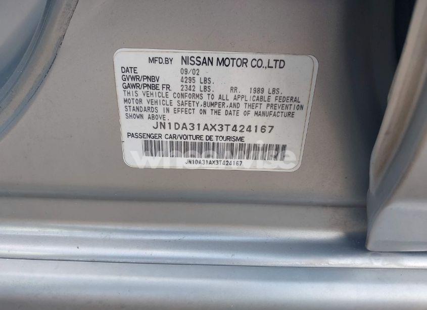 Photo 9 of 2003 Nissan Maxima GLE (VIN JN1DA31AX3T424167)