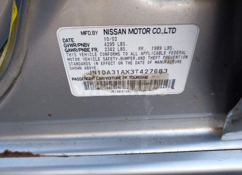 Photo 9 of 2003 Nissan Maxima SE (VIN JN1DA31AX3T427683)