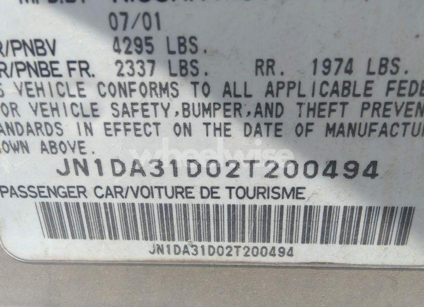 Photo 9 of 2002 Nissan Maxima SE (VIN JN1DA31D02T200494)