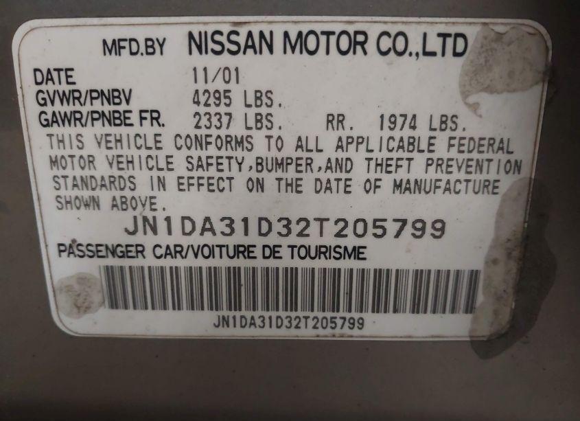 Photo 9 of 2002 Nissan Maxima SE (VIN JN1DA31D32T205799)
