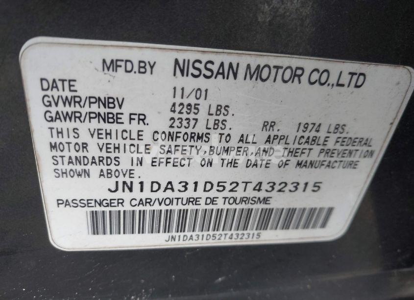 Photo 9 of 2002 Nissan Maxima SE (VIN JN1DA31D52T432315)