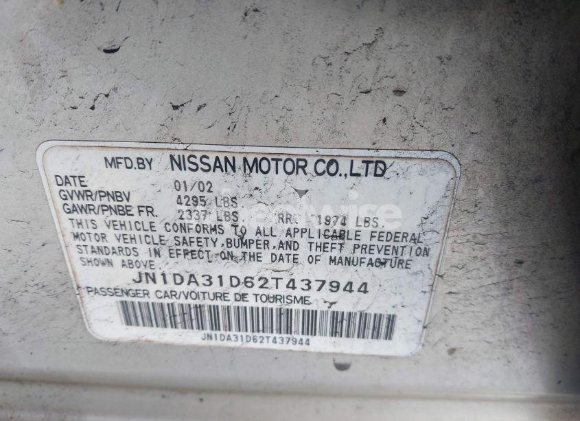 Photo 9 of 2002 Nissan Maxima GLE (VIN JN1DA31D62T437944)