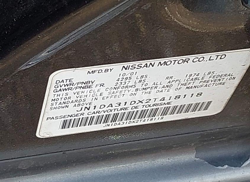 Photo 9 of 2002 Nissan Maxima SE (VIN JN1DA31DX2T418118)