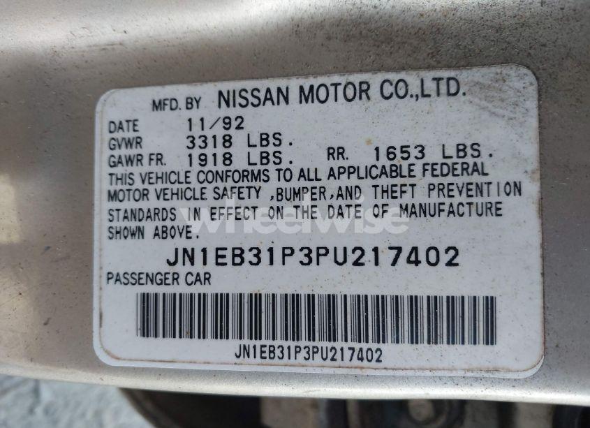 Photo 9 of 1993 Nissan Sentra E/XE (VIN JN1EB31P3PU217402)