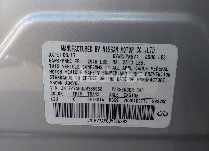 Photo 9 of 2018 Infiniti Q50 3.0T SPORT (VIN JN1EV7AP0JM355968)