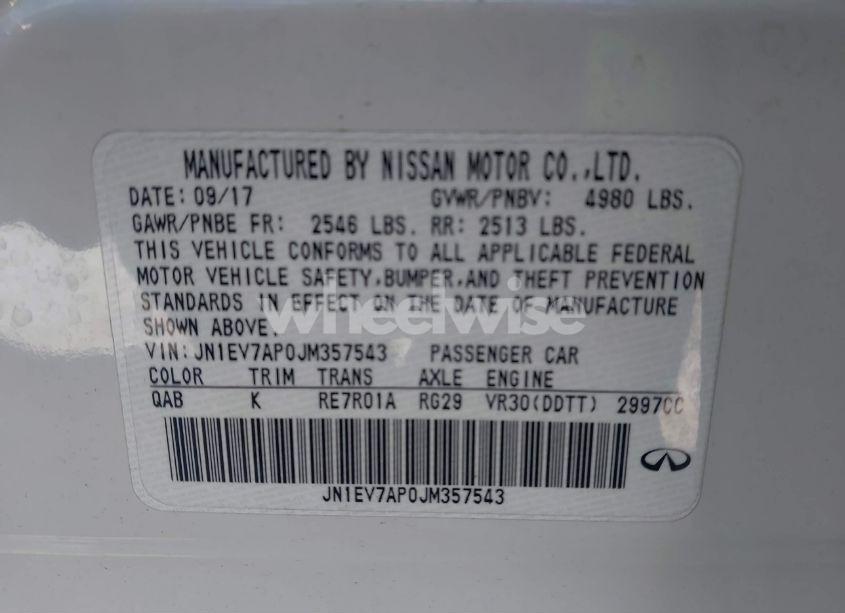 Photo 9 of 2018 Infiniti Q50 3.0T LUXE (VIN JN1EV7AP0JM357543)