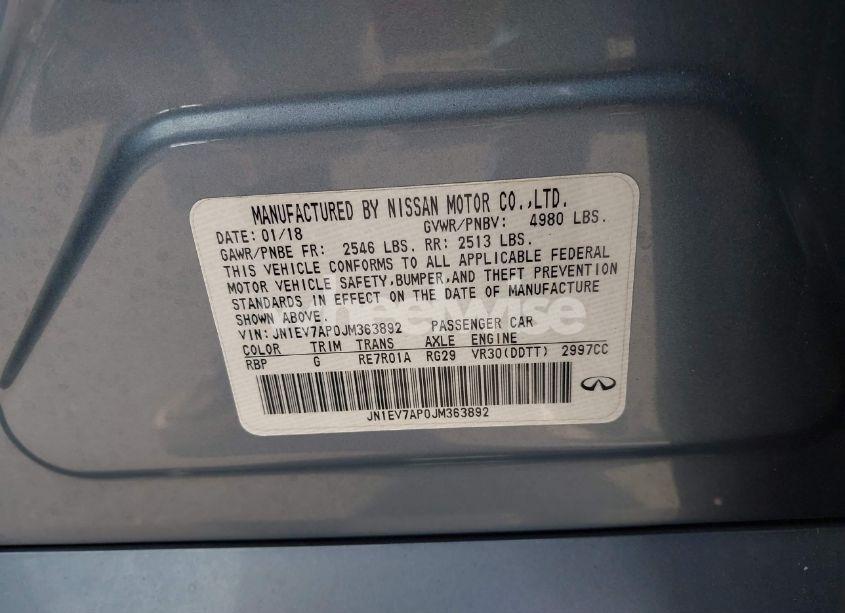 Photo 9 of 2018 Infiniti Q50 3.0T LUXE (VIN JN1EV7AP0JM363892)