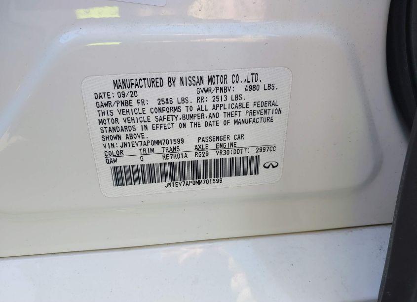 Photo 9 of 2021 Infiniti Q50 PURE (VIN JN1EV7AP0MM701599)