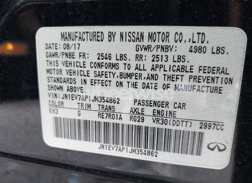 Photo 9 of 2018 Infiniti Q50 3.0T SPORT (VIN JN1EV7AP1JM354862)