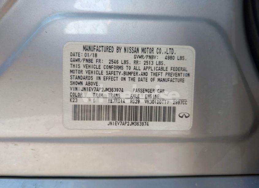 Photo 9 of 2018 Infiniti Q50 3.0T LUXE (VIN JN1EV7AP2JM363974)