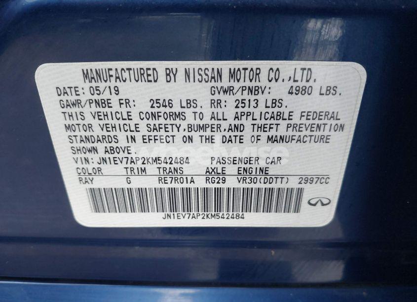 Photo 9 of 2019 Infiniti Q50 3.0T SIGNATURE EDITION (VIN JN1EV7AP2KM542484)