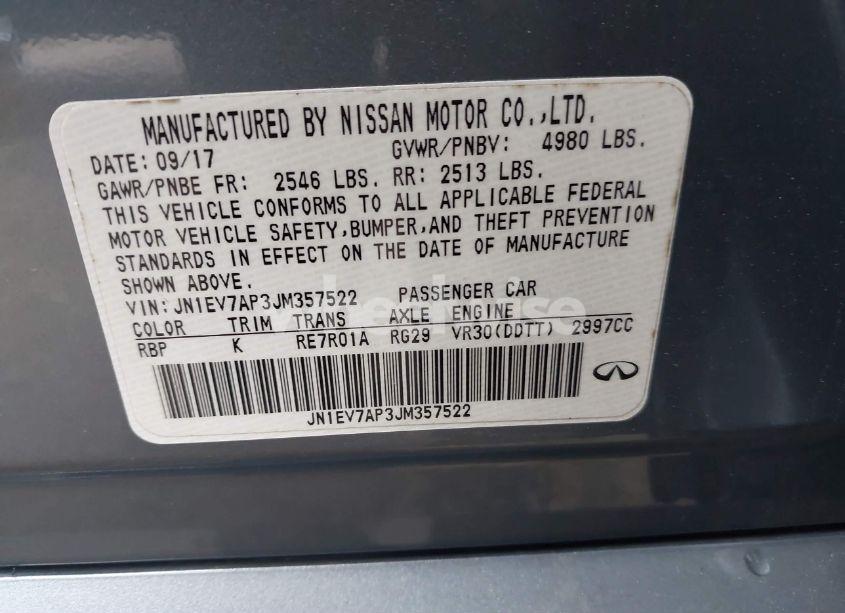 Photo 9 of 2018 Infiniti Q50 3.0T LUXE (VIN JN1EV7AP3JM357522)