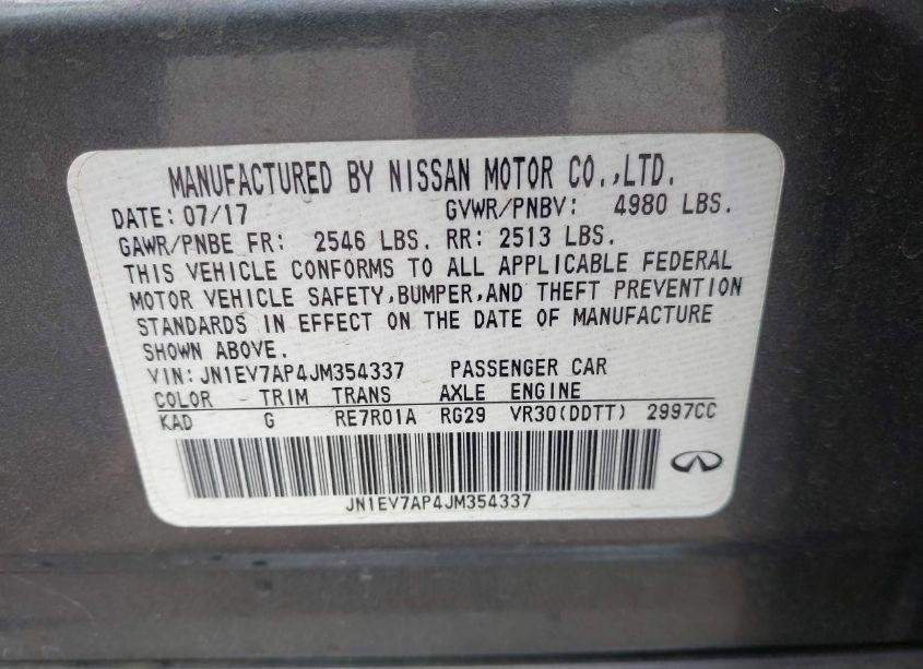 Photo 9 of 2018 Infiniti Q50 3.0T SPORT (VIN JN1EV7AP4JM354337)