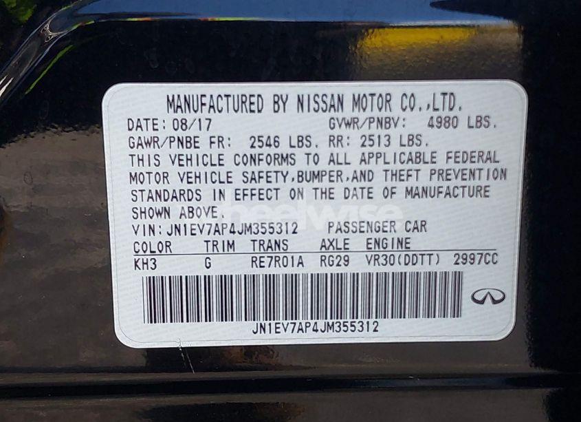 Photo 9 of 2018 Infiniti Q50 3.0T LUXE (VIN JN1EV7AP4JM355312)