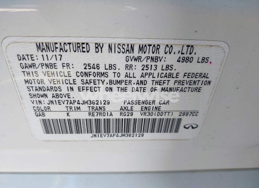 Photo 9 of 2018 Infiniti Q50 3.0T LUXE (VIN JN1EV7AP4JM362129)