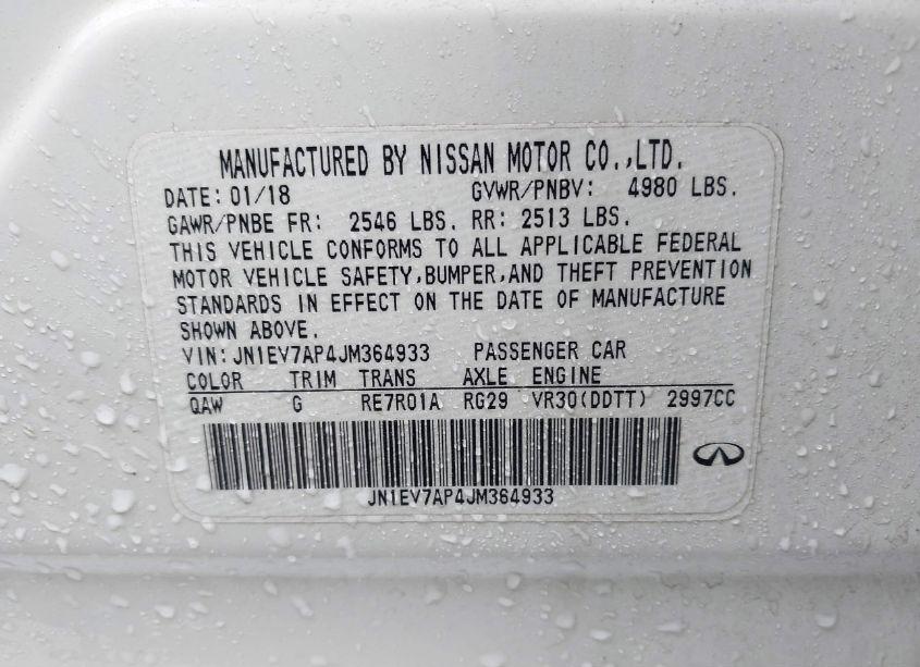 Photo 9 of 2018 Infiniti Q50 3.0T LUXE (VIN JN1EV7AP4JM364933)