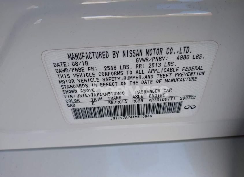 Photo 9 of 2019 Infiniti Q50 3.0T LUXE (VIN JN1EV7AP4KM510846)