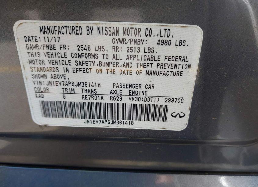 Photo 9 of 2018 Infiniti Q50 3.0T SPORT (VIN JN1EV7AP6JM361418)