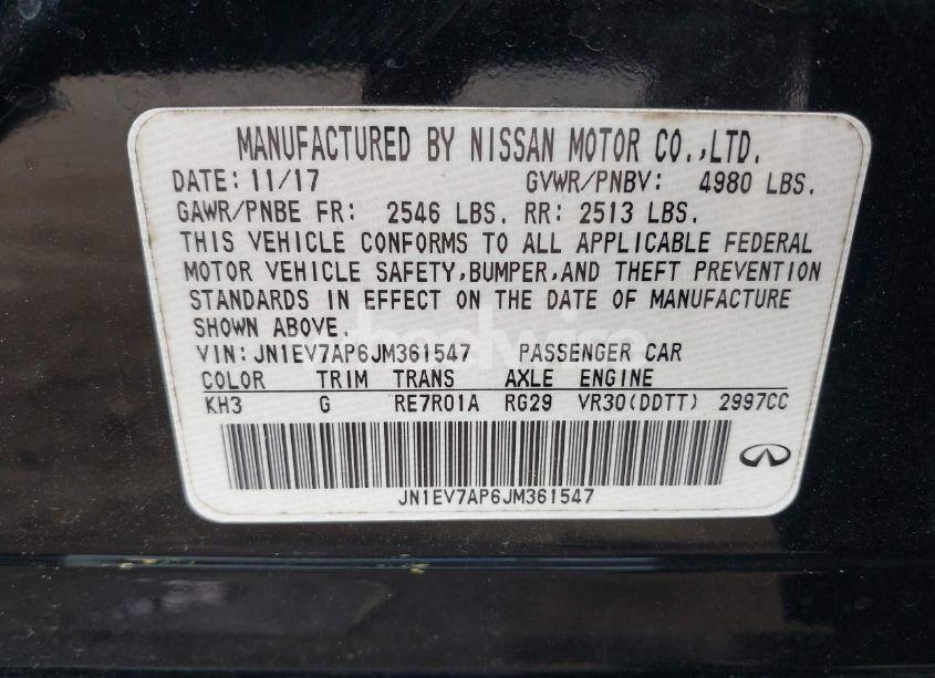 Photo 9 of 2018 Infiniti Q50 3.0T SPORT (VIN JN1EV7AP6JM361547)