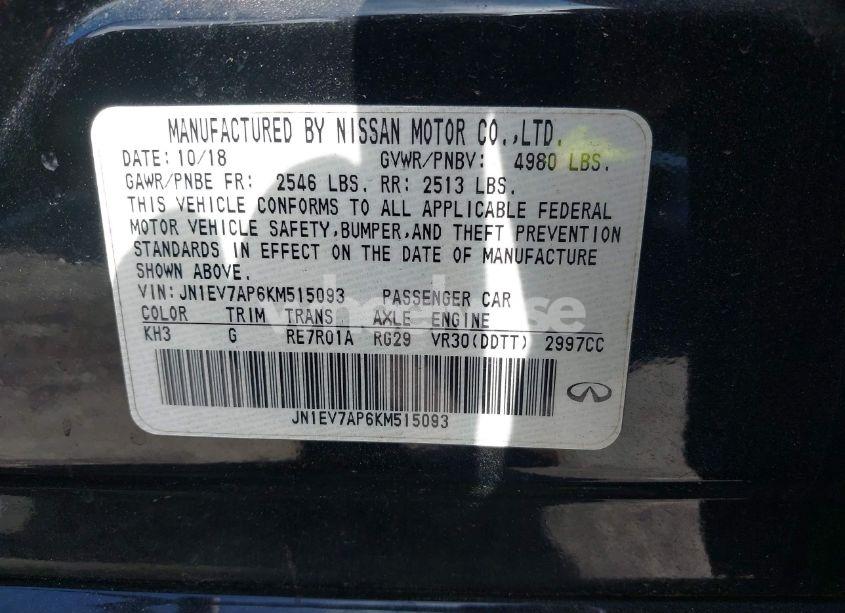 Photo 9 of 2019 Infiniti Q50 3.0T LUXE (VIN JN1EV7AP6KM515093)