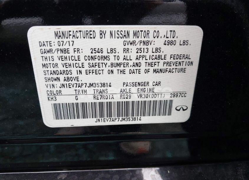 Photo 9 of 2018 Infiniti Q50 3.0T LUXE (VIN JN1EV7AP7JM353814)