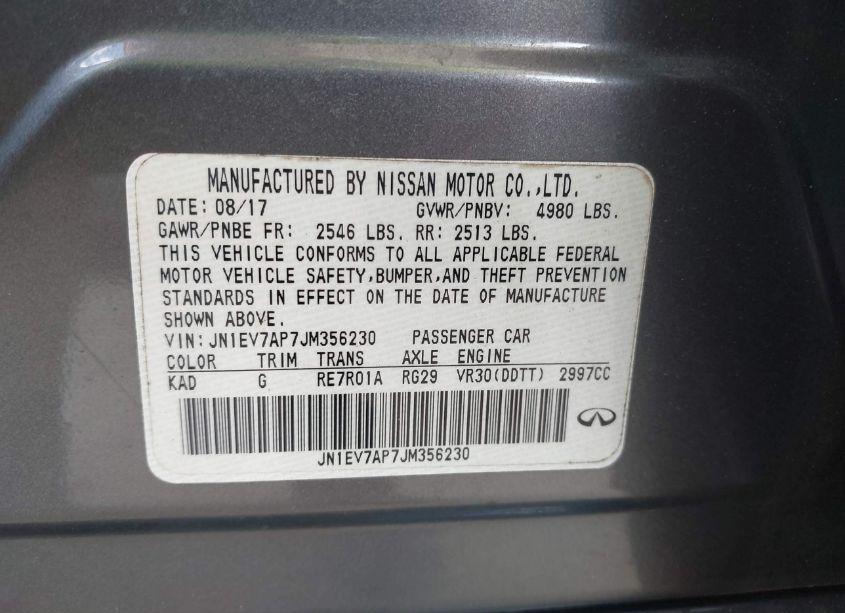 Photo 9 of 2018 Infiniti Q50 3.0T LUXE (VIN JN1EV7AP7JM356230)