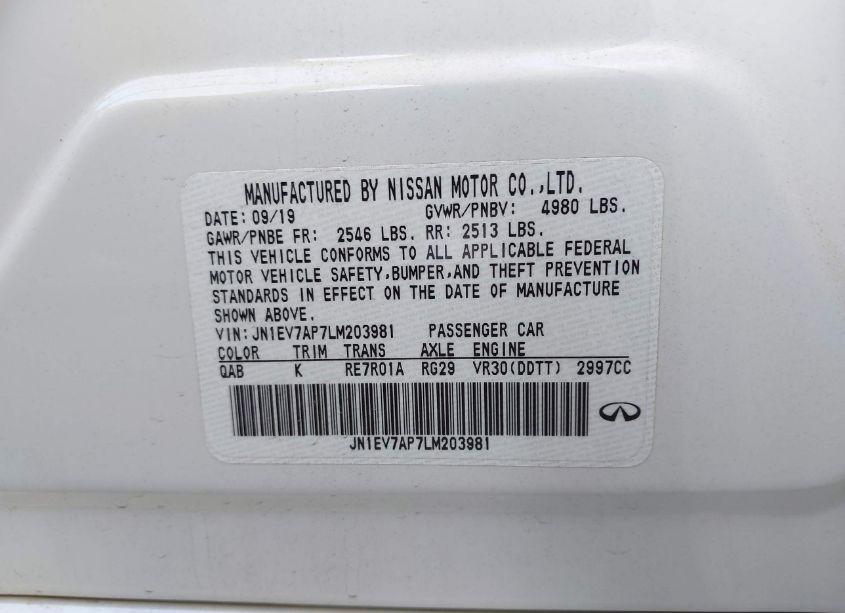 Photo 9 of 2020 Infiniti Q50 LUXE (VIN JN1EV7AP7LM203981)