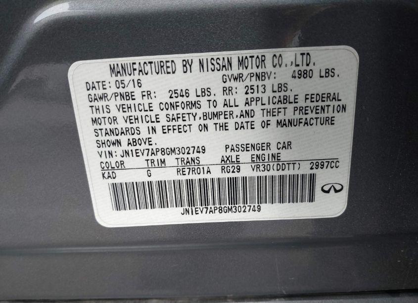 Photo 9 of 2016 Infiniti Q50 3.0T PREMIUM (VIN JN1EV7AP8GM302749)