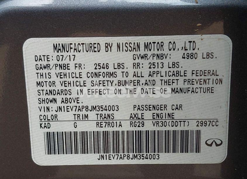 Photo 9 of 2018 Infiniti Q50 3.0T LUXE (VIN JN1EV7AP8JM354003)