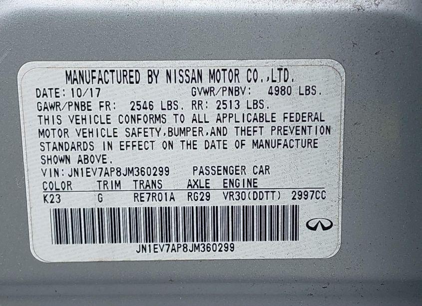 Photo 9 of 2018 Infiniti Q50 3.0T LUXE (VIN JN1EV7AP8JM360299)