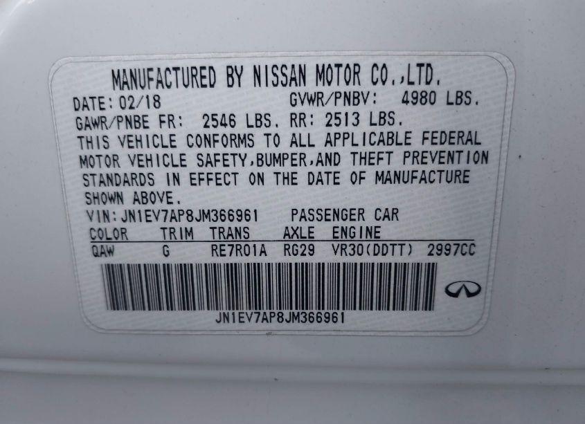 Photo 9 of 2018 Infiniti Q50 3.0T LUXE (VIN JN1EV7AP8JM366961)