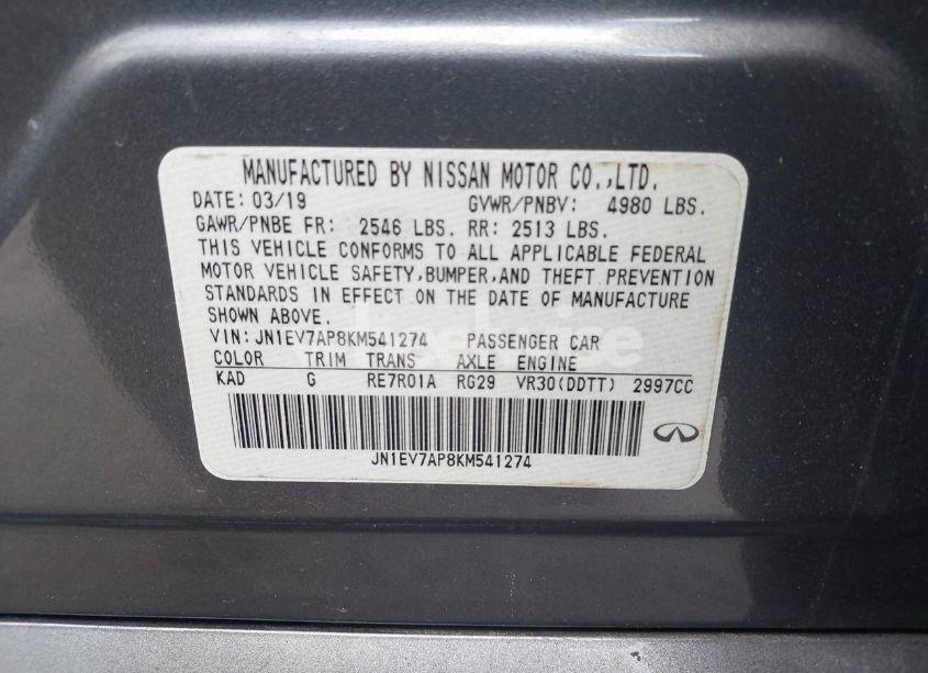 Photo 9 of 2019 Infiniti Q50 3.0T LUXE (VIN JN1EV7AP8KM541274)