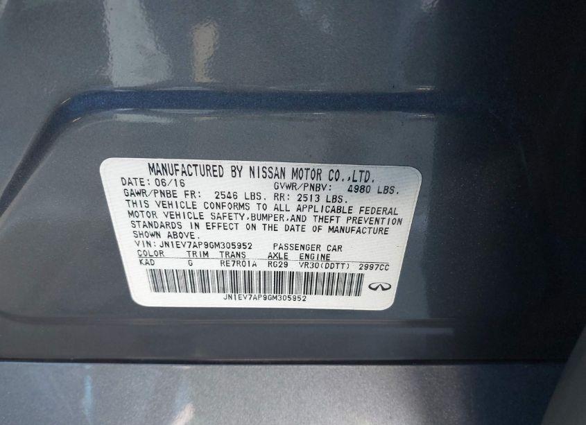 Photo 9 of 2016 Infiniti Q50 3.0T PREMIUM (VIN JN1EV7AP9GM305952)