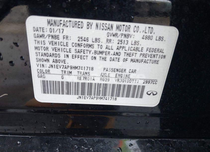 Photo 9 of 2017 Infiniti Q50 3.0T SIGNATURE EDITION (VIN JN1EV7AP9HM741718)