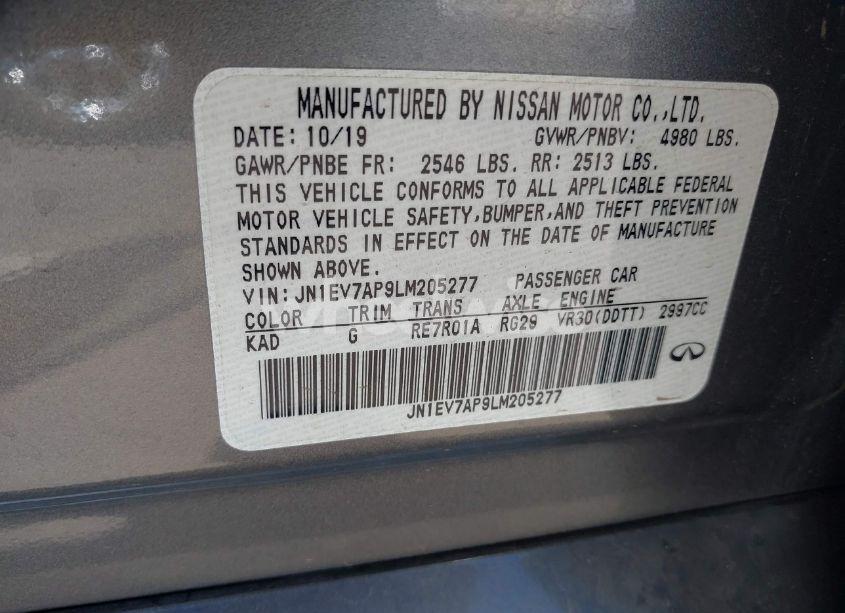 Photo 9 of 2020 Infiniti Q50 LUXE (VIN JN1EV7AP9LM205277)