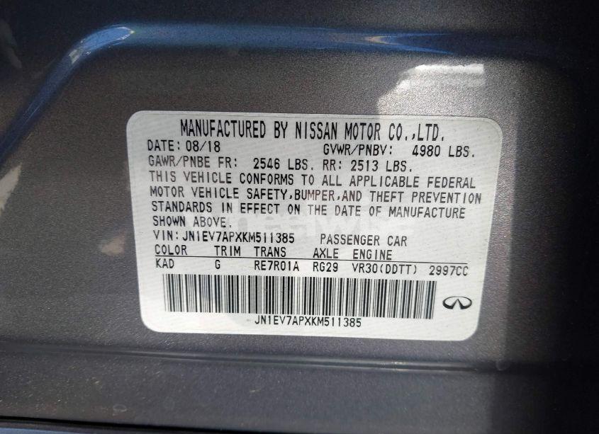 Photo 9 of 2019 Infiniti Q50 3.0T LUXE (VIN JN1EV7APXKM511385)