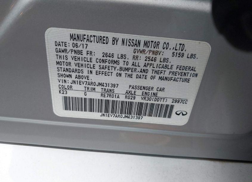 Photo 9 of 2018 Infiniti Q50 3.0T LUXE (VIN JN1EV7AR0JM431397)