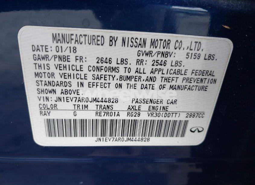 Photo 9 of 2018 Infiniti Q50 3.0T SPORT (VIN JN1EV7AR0JM444828)