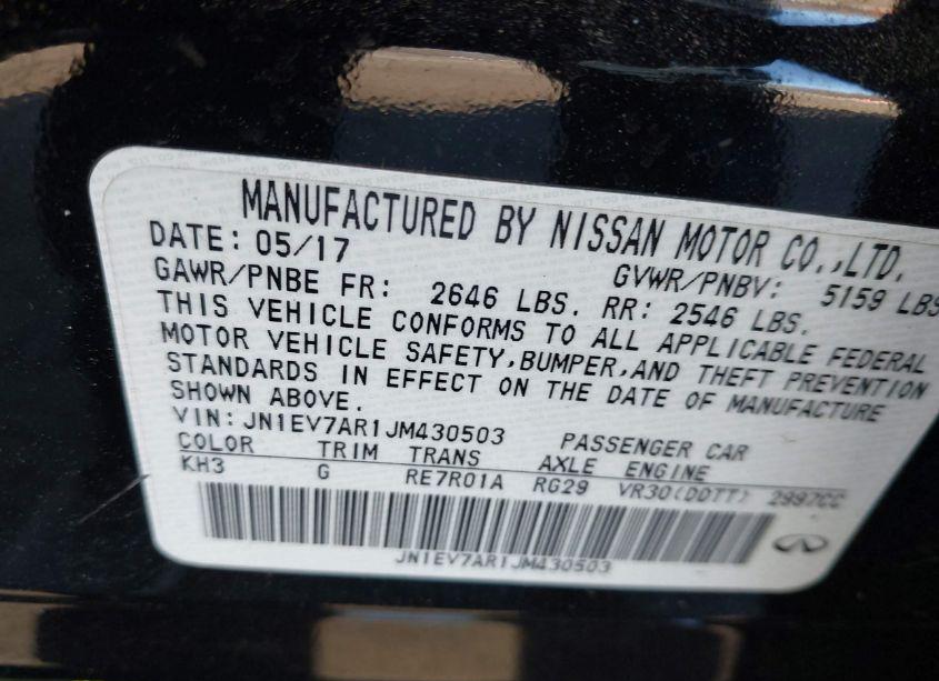 Photo 9 of 2018 Infiniti Q50 3.0T LUXE (VIN JN1EV7AR1JM430503)